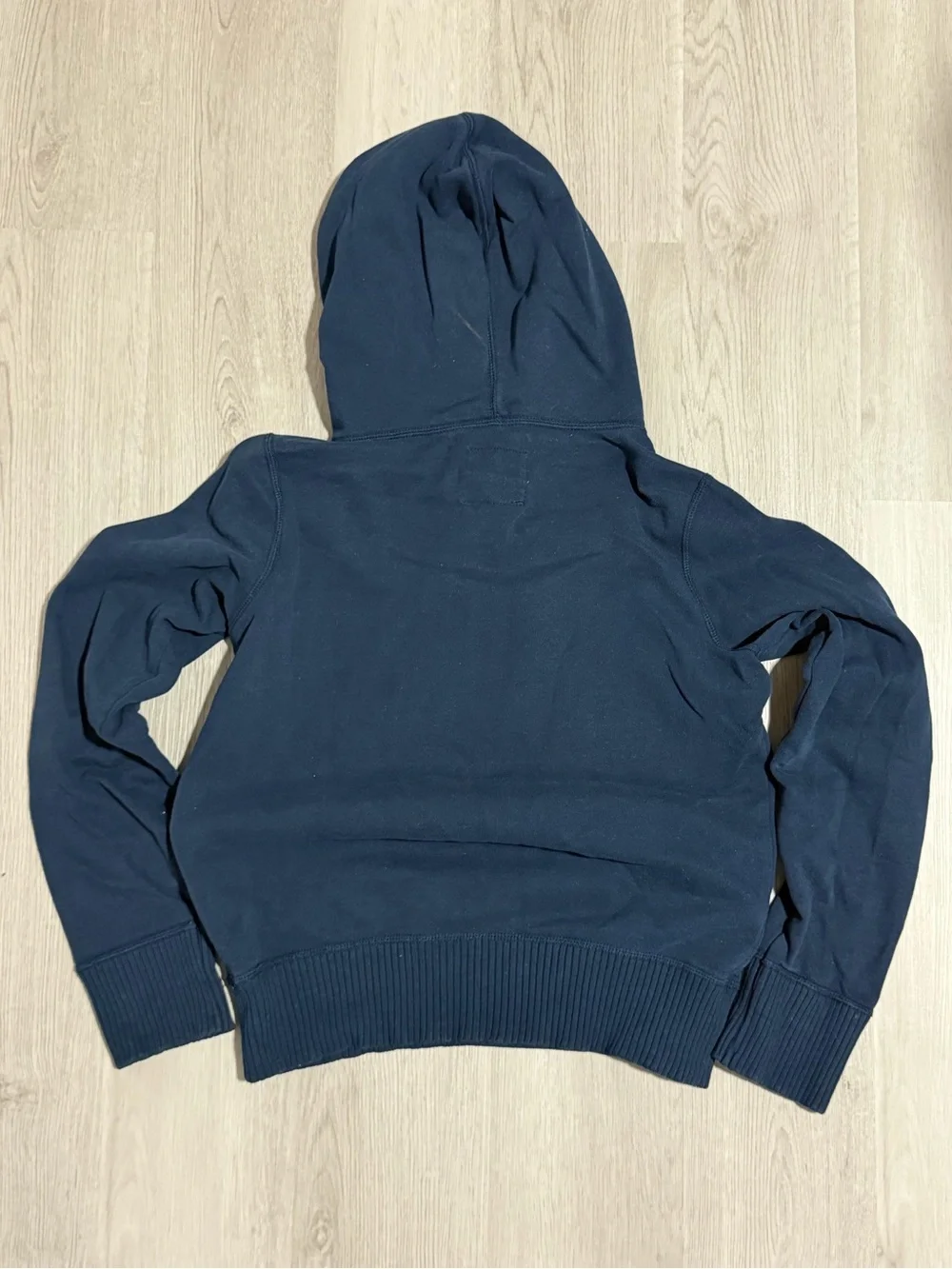 American Eagle Outfitters Navy Pullover Hoodie with White & Yellow Logo